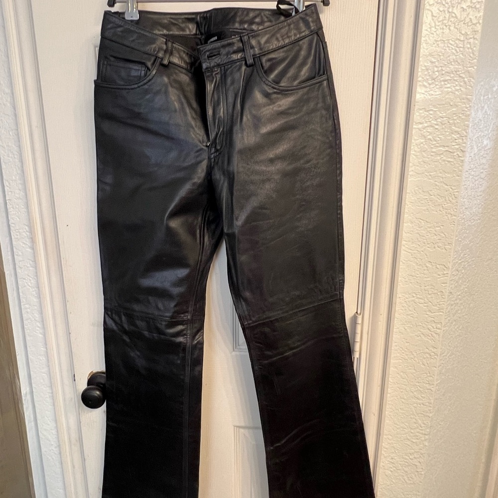 Express Black Leather Trousers